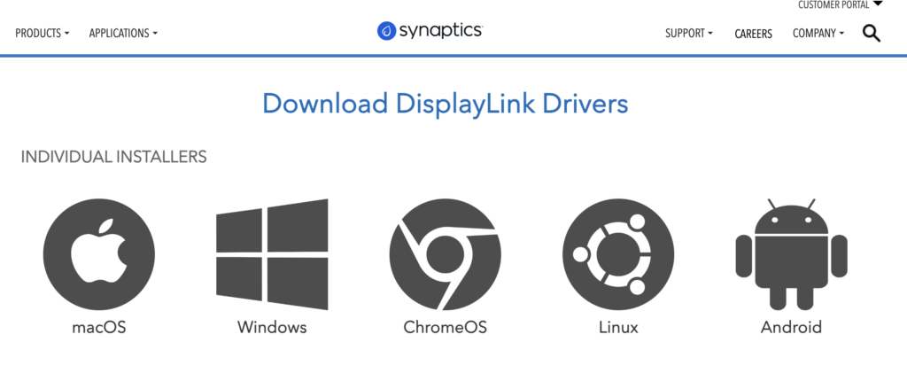 Install DisplayLink Manager on your Mac