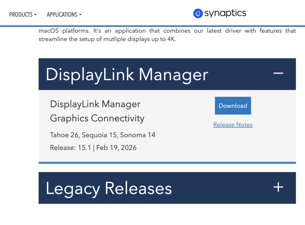 Download DisplayLink Manager on your Mac and agree the terms